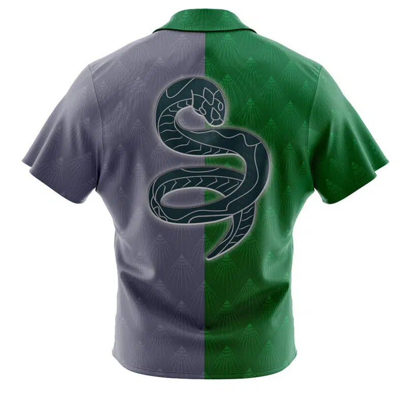 Hogwarts Legacy Slytherin Badge Harry Potter Button Up Hawaiian Shirt - Image 2