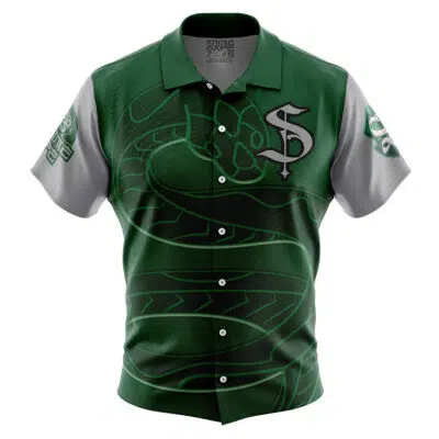 Hogwarts Legacy Slytherin Harry Potter Button Up Hawaiian Shirt