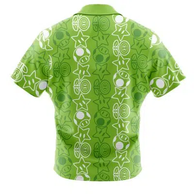 Holiday Getup Luigi Super Mario Bros Button Up Hawaiian Shirt