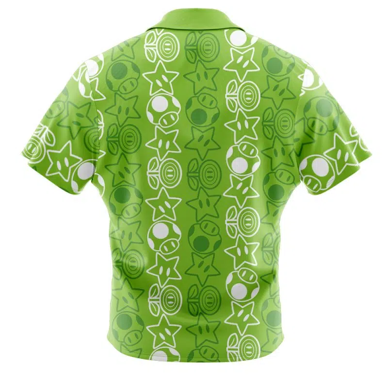 Holiday Getup Luigi Super Mario Bros Button Up Hawaiian Shirt