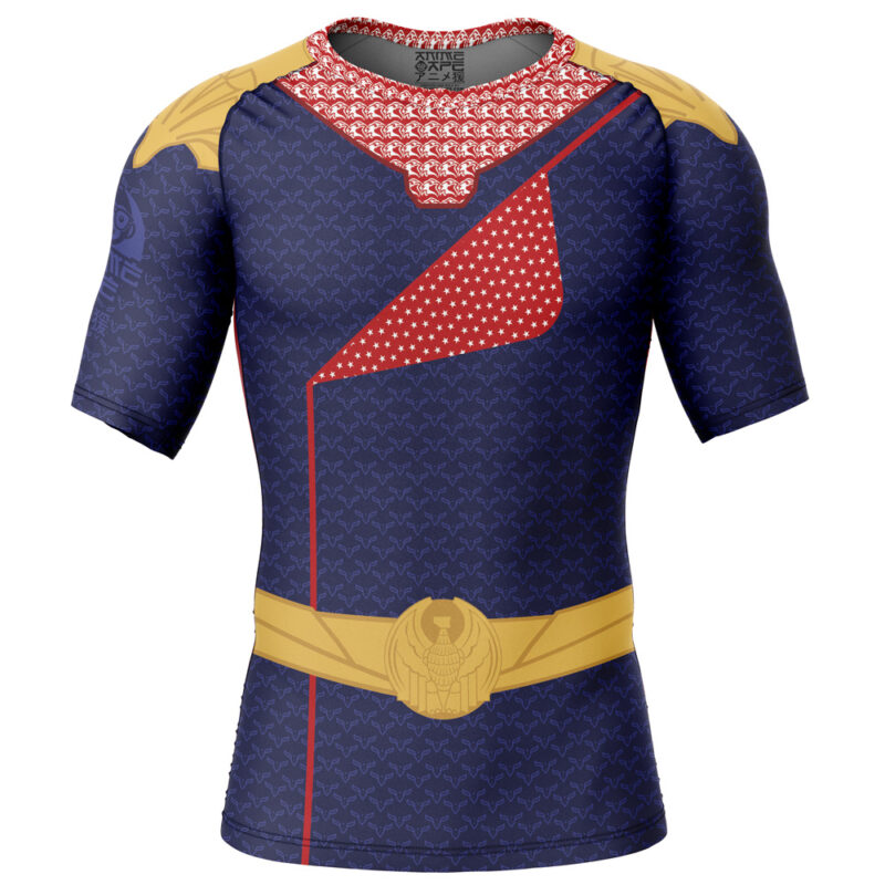 Homelander The Boys DC Comics Short Sleeve Rash Guard Compression Shirt
