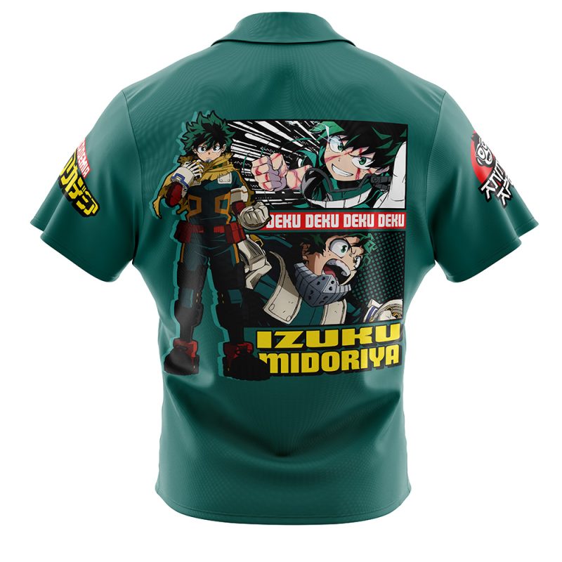 Izuku Midoriya (Deku) My Hero Academia Button Up Hawaiian Shirt - Image 2