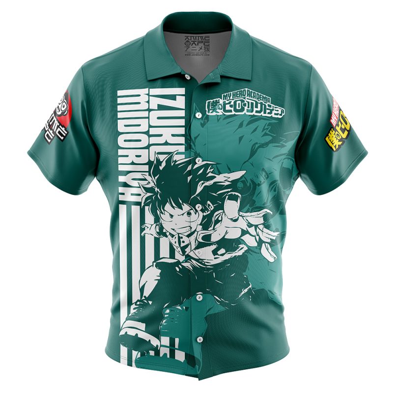 Izuku Midoriya (Deku) My Hero Academia Button Up Hawaiian Shirt