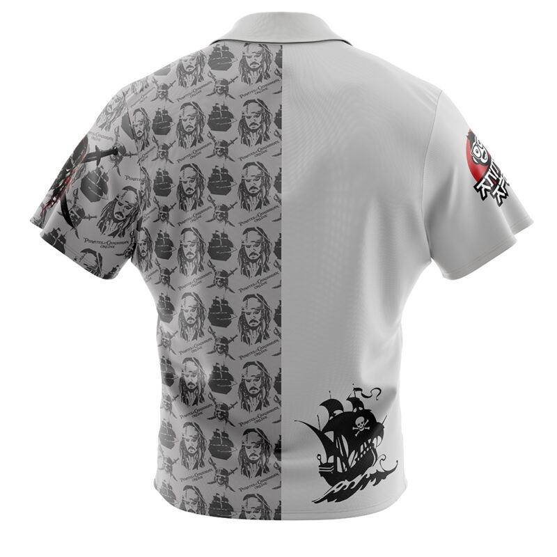Jack Sparrow Pirates of the Caribbean Button Up Hawaiian Shirt - Image 2