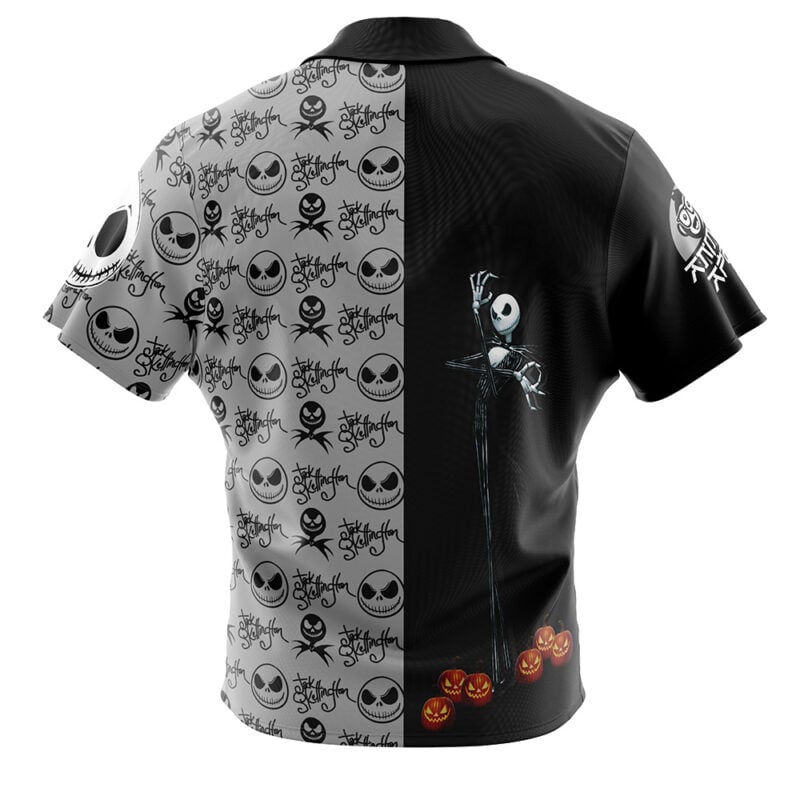 Jack The Night Before Christmas Button Up Hawaiian Shirt - Image 2
