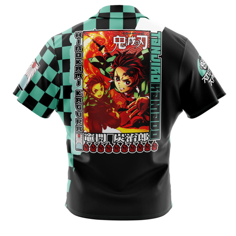 Kamado Tanjiro Demon Slayer Button Up Hawaiian Shirt - Image 2