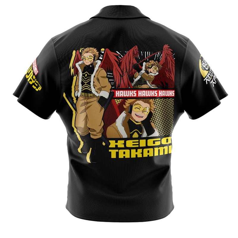 Keigo Takami (Hawks) My Hero Academia Button Up Hawaiian Shirt - Image 2