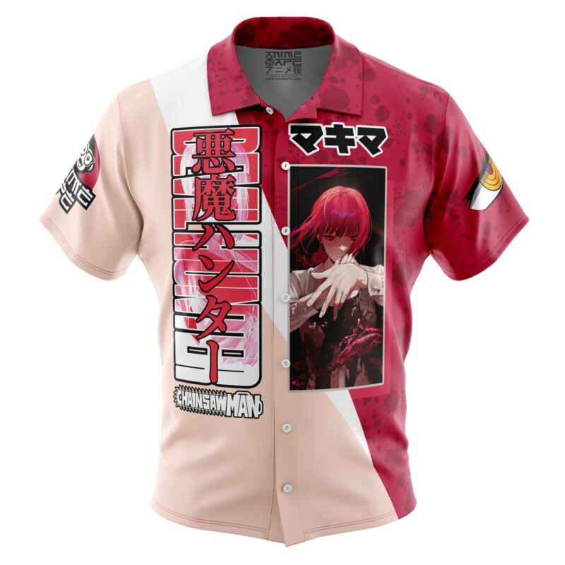 Makima Chainsaw Man Button Up Hawaiian Shirt