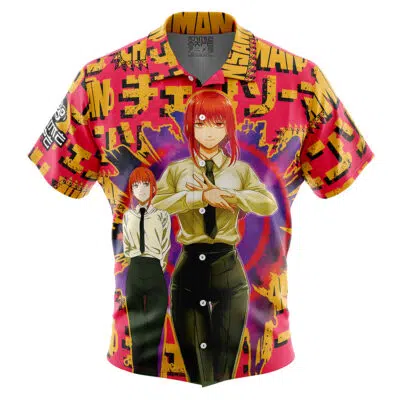 Makima Chainsaw Man Button Up Hawaiian Shirt