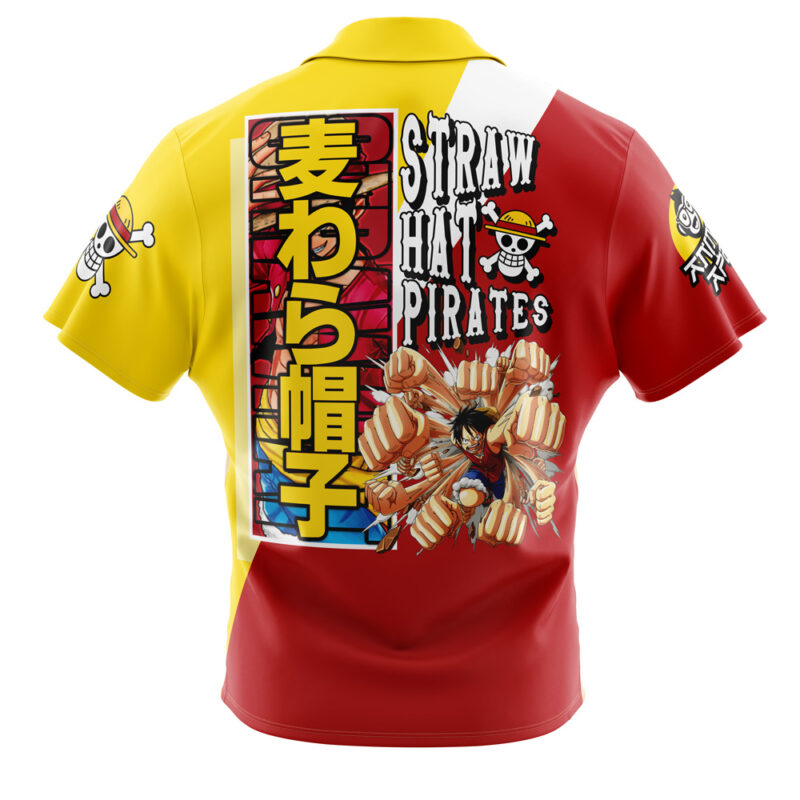 Monkey D. Luffy One Piece Button Up Hawaiian Shirt - Image 2