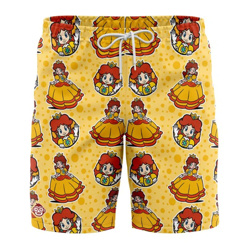 Princess Daisy Super Mario Bros Board Shorts Swim Trunks