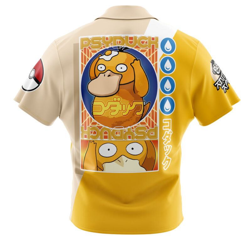 Psyduck Pokemon Button Up Hawaiian Shirt - Image 2