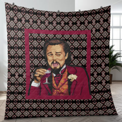 Laughing Leonardo DiCaprio Meme Quilt Blanket