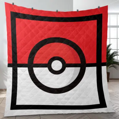 Pokeball Pokemon Quilt Blanket