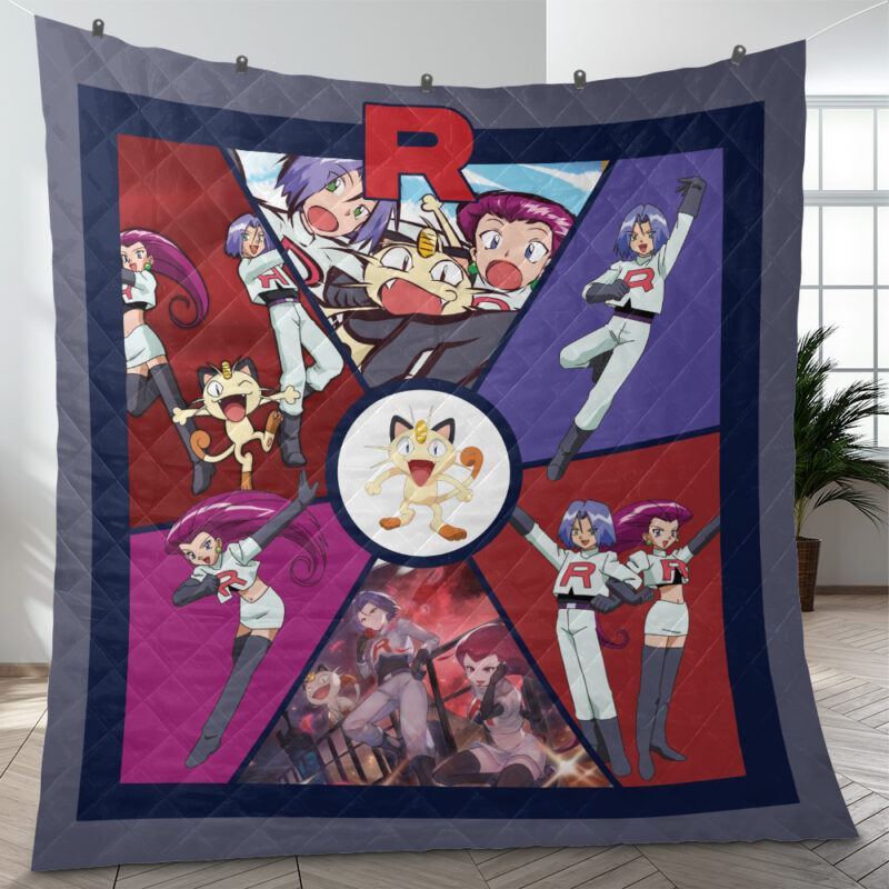 Team Rocket Pokemon Quilt Blanket