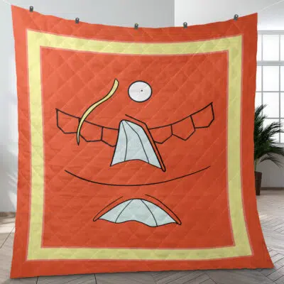 Magikarp Face Pokemon Quilt Blanket