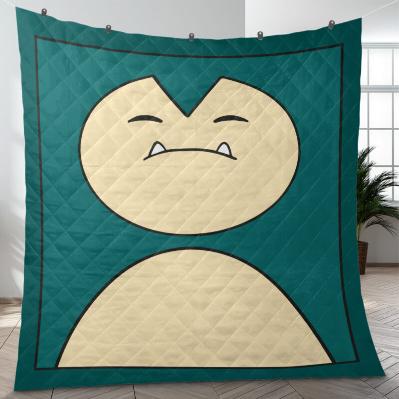 Snorlax Face Pokemon Quilt Blanket
