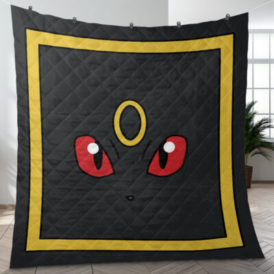 Umbreon Face Pokemon Quilt Blanket