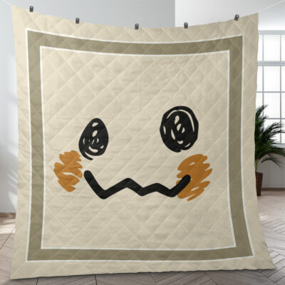 Mimikyu Face Pokemon Quilt Blanket