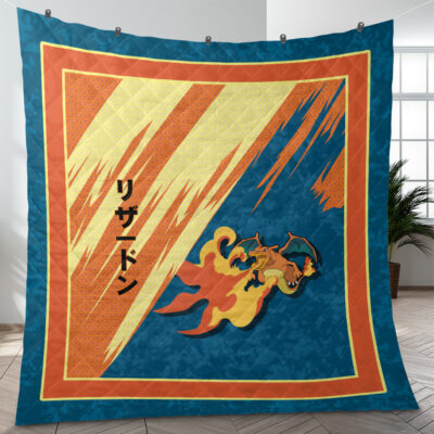 Charizard Attack Pokemon Quilt Blanket