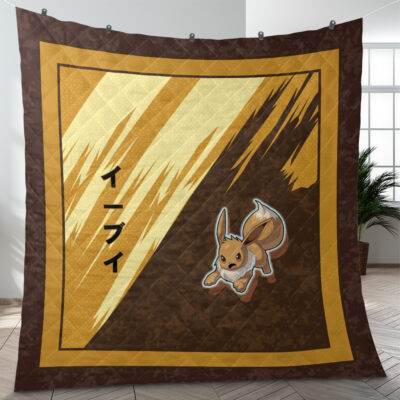 Eevee Attack Pokemon Quilt Blanket