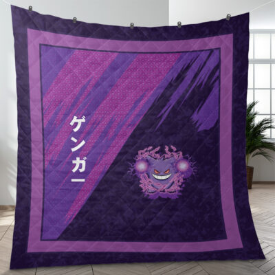 Gengar Attack Pokemon Quilt Blanket