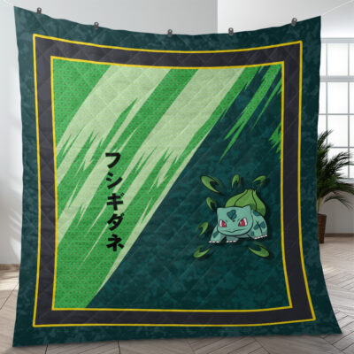 Bulbasaur Attack Pokemon Quilt Blanket
