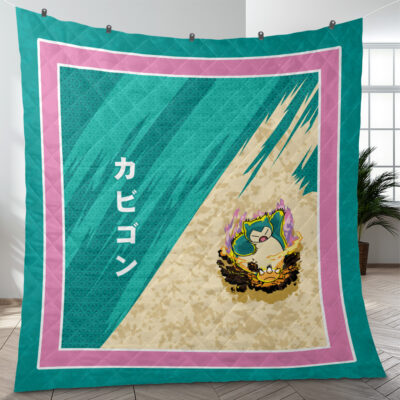 Snorlax Attack Pokemon Quilt Blanket