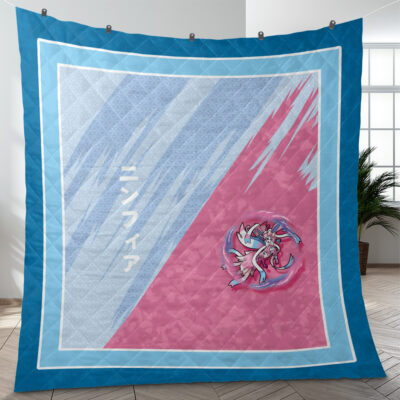Sylveon Attack Pokemon Quilt Blanket