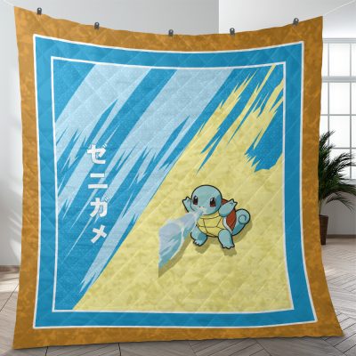 Squirtle Attack Pokemon Quilt Blanket