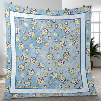Togepi Pattern Pokemon Quilt Blanket