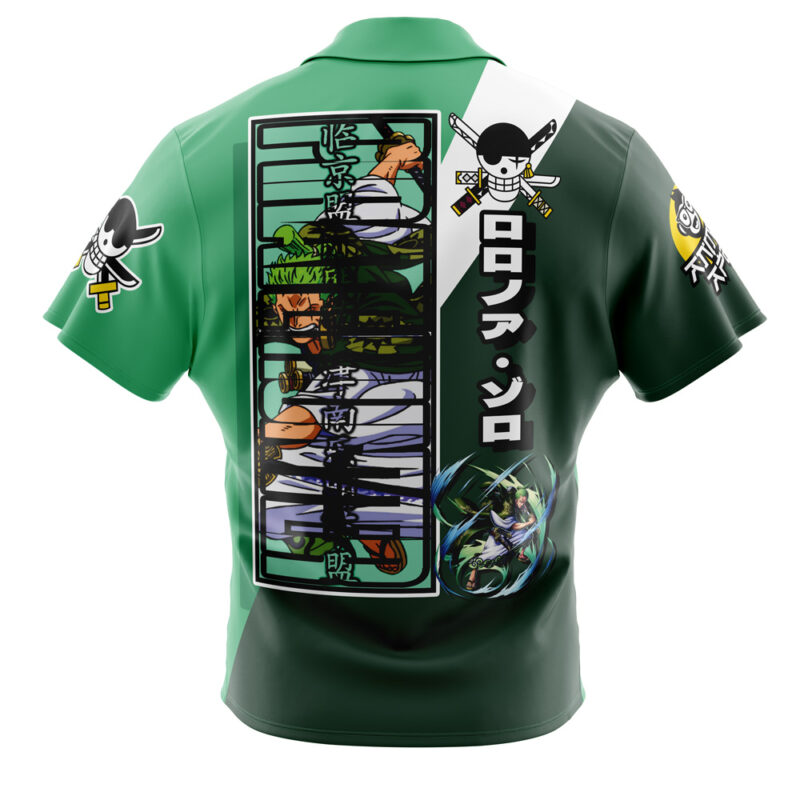 Roronoa Zoro One Piece Button Up Hawaiian Shirt - Image 2