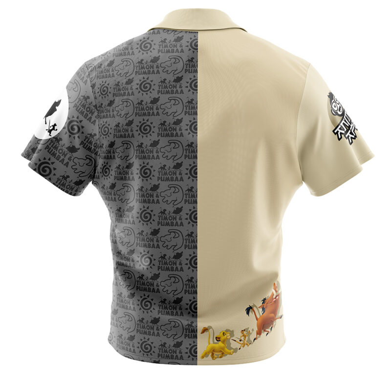 Timon & Pumbaa Lion King Button Up Hawaiian Shirt - Image 2