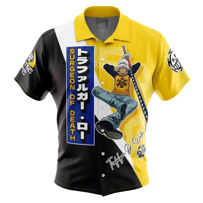 Trafalgar D. Law OP Pirates Button Up Hawaiian Shirt