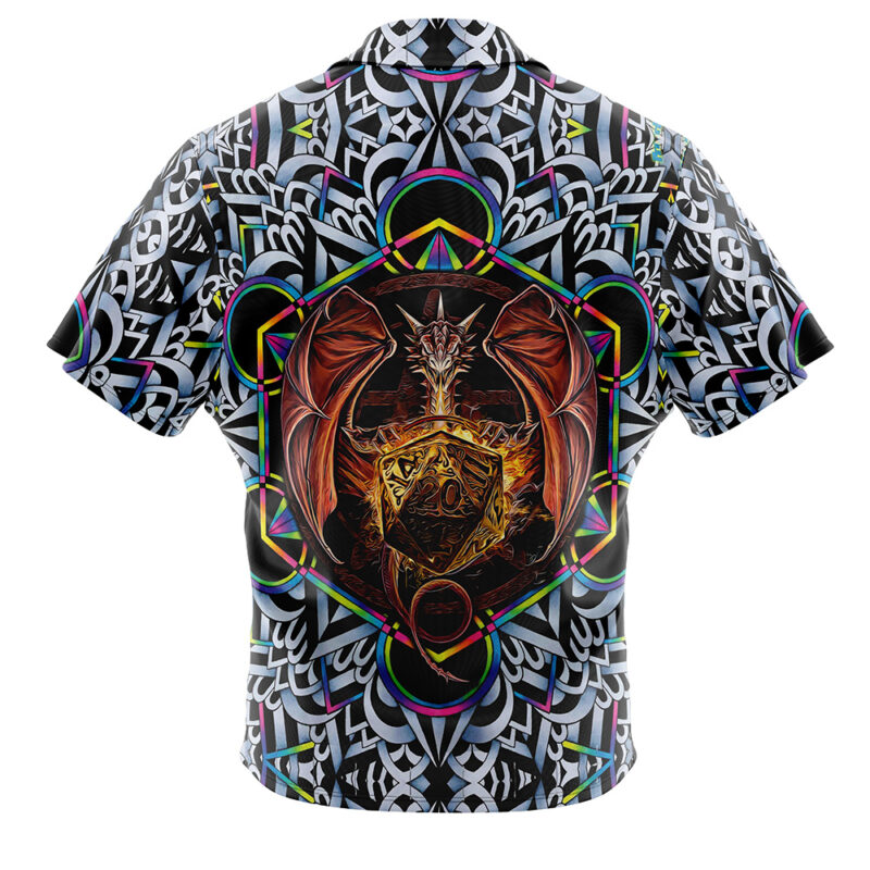 Trippy Dungeons & Dragons Button Up Hawaiian Shirt - Image 2