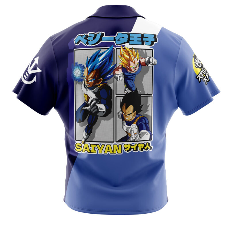 Vegeta Dragon Ball Z Button Up Hawaiian Shirt - Image 2