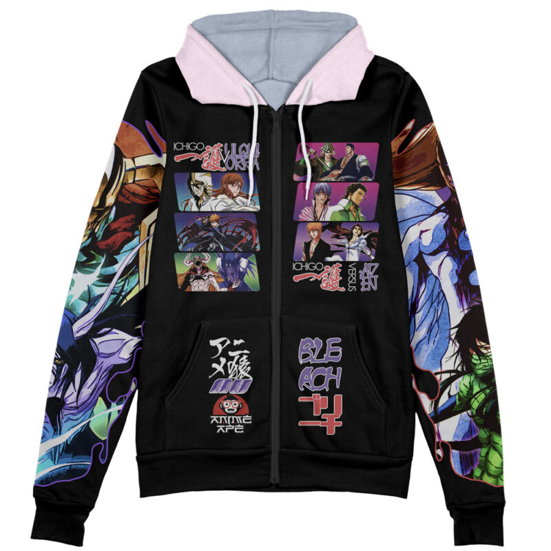 Arrancar Invasion Bleach Streetwear Zip Hoodie Jacket - Image 2