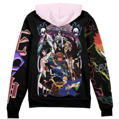 Soul Society Rescue Arc Bleach Streetwear Zip Hoodie Jacket