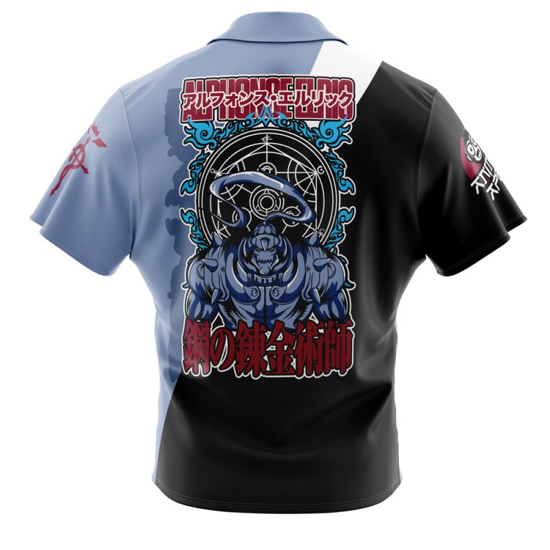 Alphonse Elric Fullmetal Alchemist Button Up Hawaiian Shirt - Image 2