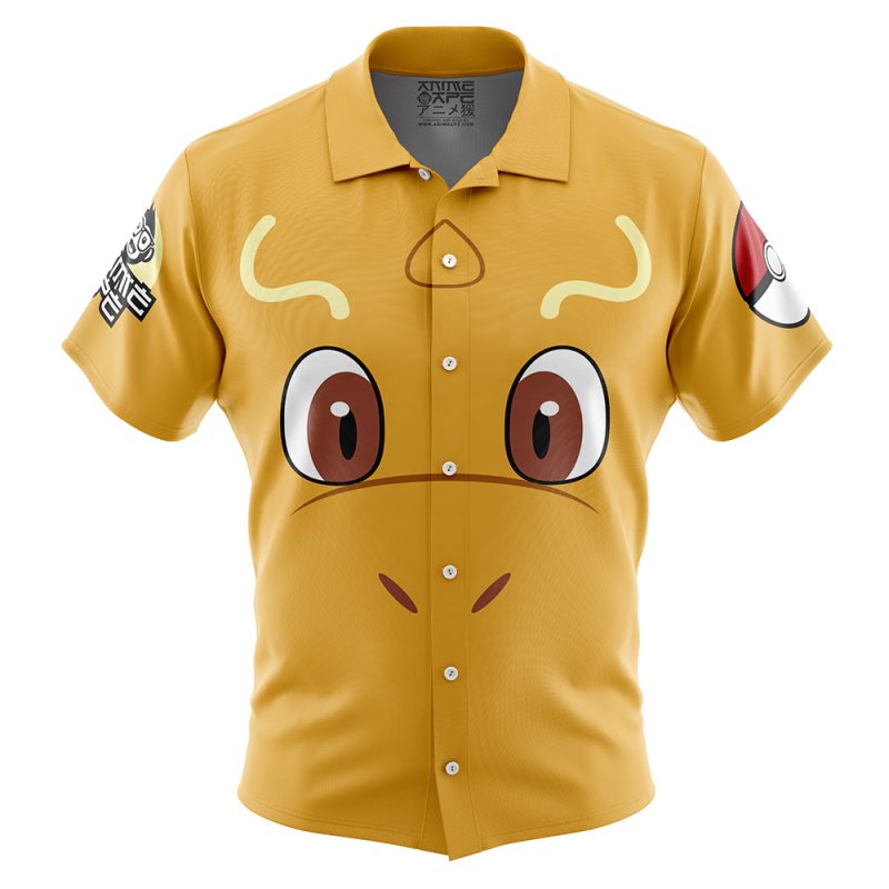 Dragonite Face Pokemon Button Up Hawaiian Shirt