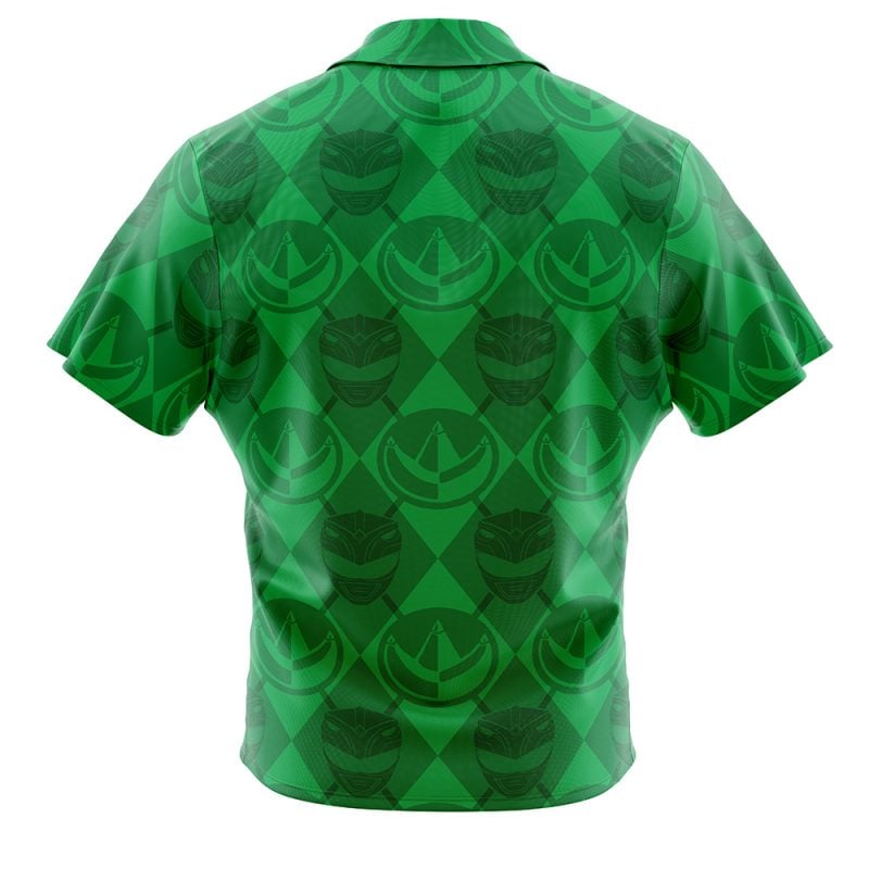 Green Ranger Pattern Power Rangers Button Up Hawaiian Shirt - Image 2