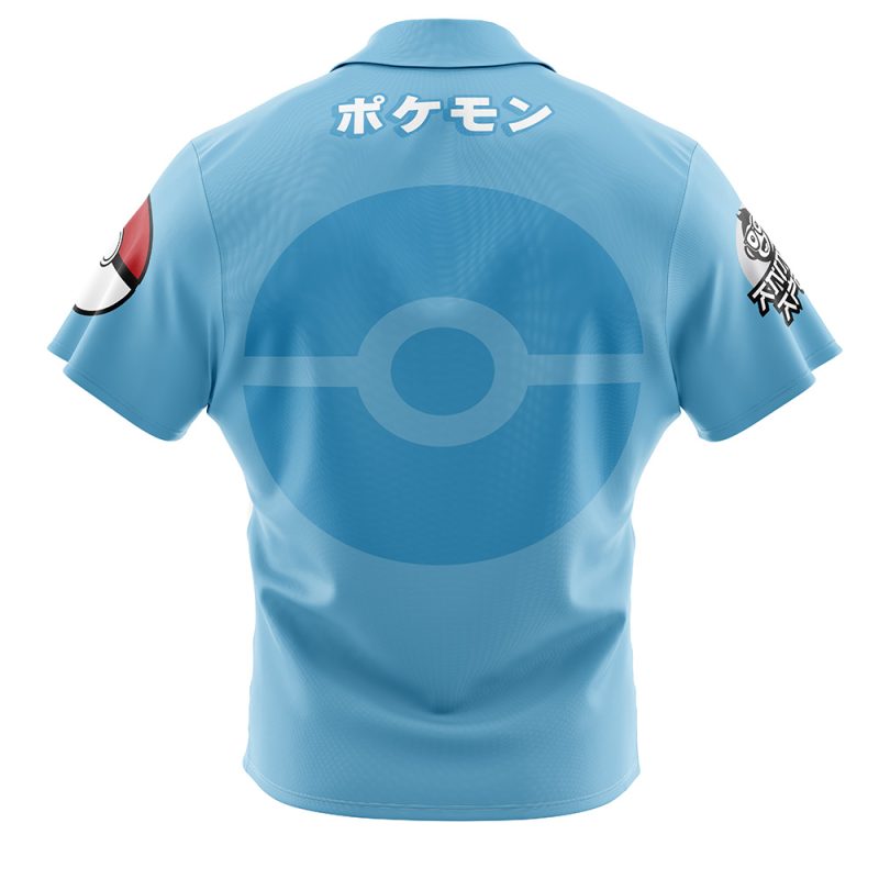 Gyarados Face Pokemon Button Up Hawaiian Shirt - Image 2