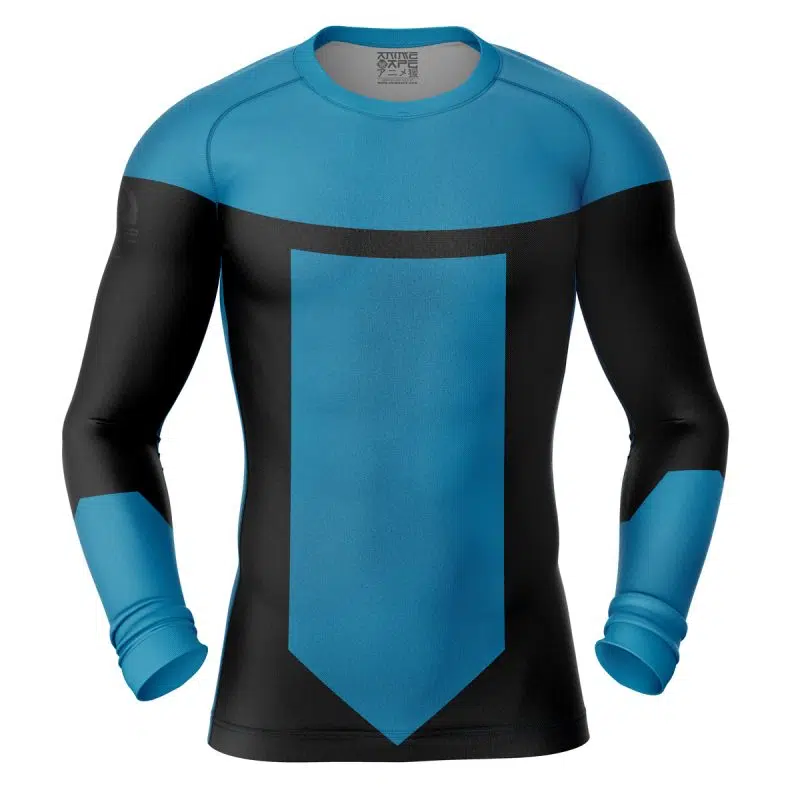 Invincible Blue Long Sleeve Rash Guard Compression