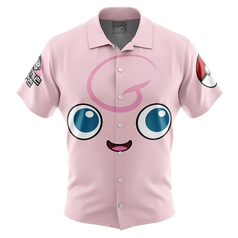 Jigglypuff Face Pokemon Button Up Hawaiian Shirt