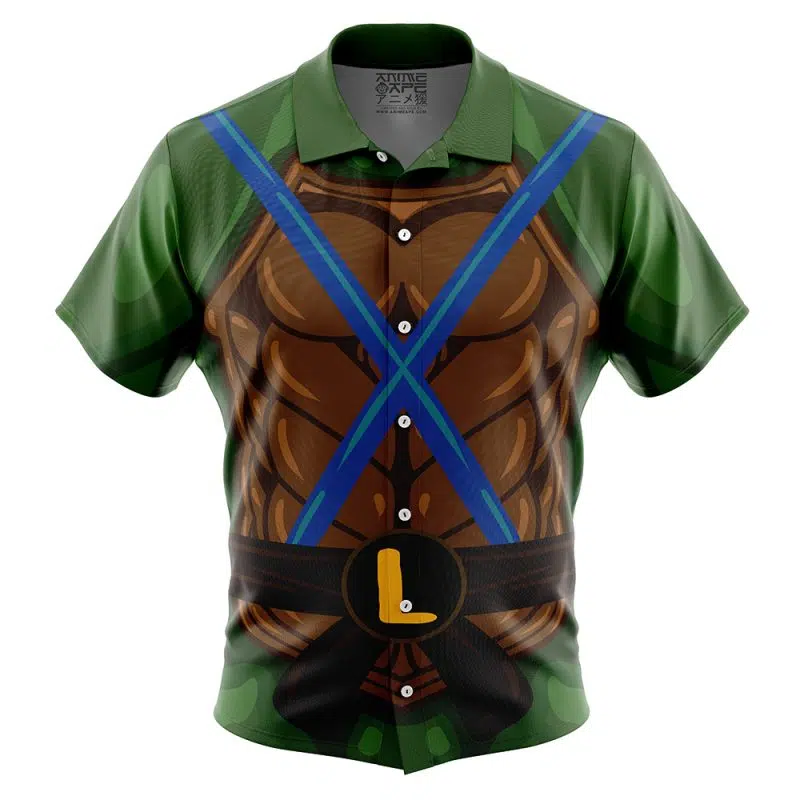 Leonardo Teenage Mutant Ninja Turtles Button Up Hawaiian Shirt