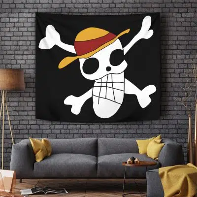Luffy Drawing Strawhats Jolly Roger OP Tapestry