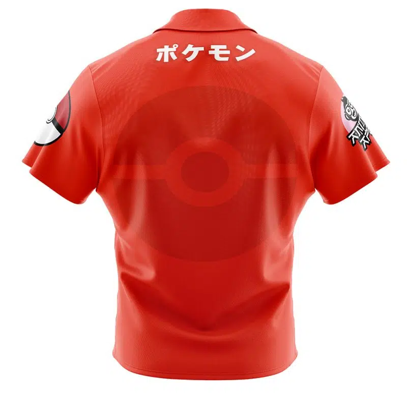 Magikarp Face Pokemon Button Up Hawaiian Shirt - Image 2