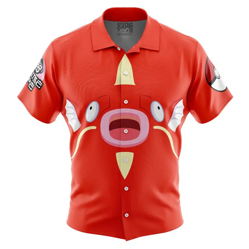 Magikarp Face Pokemon Button Up Hawaiian Shirt