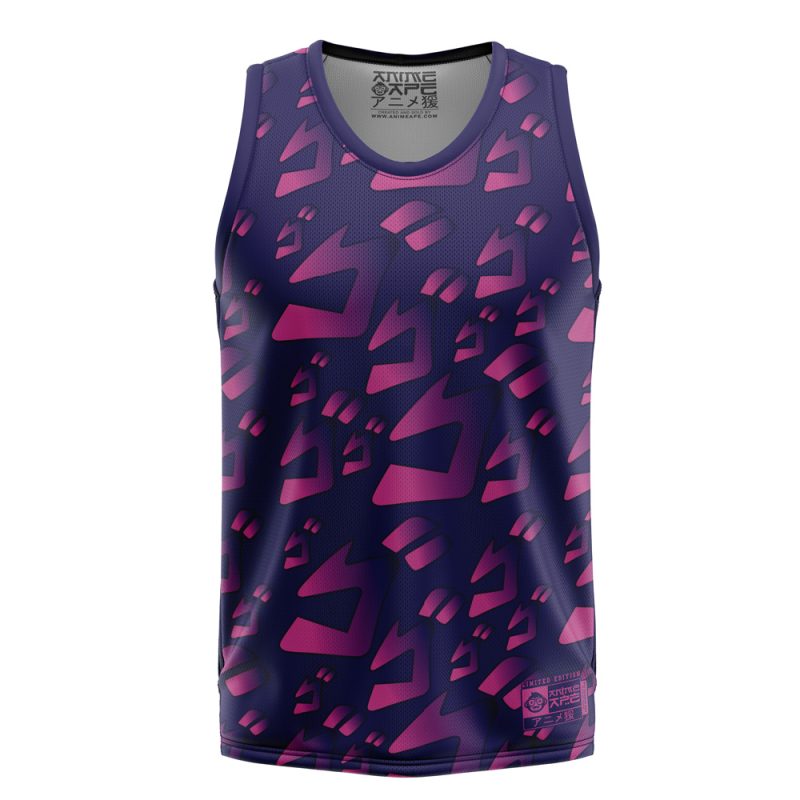 Menacing Aura Jojo's Bizarre Adventure Basketball Jersey