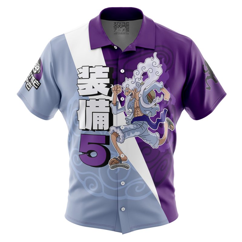 Monkey D. Luffy Gear 5th V4 OP Pirates Button Up Hawaiian Shirt